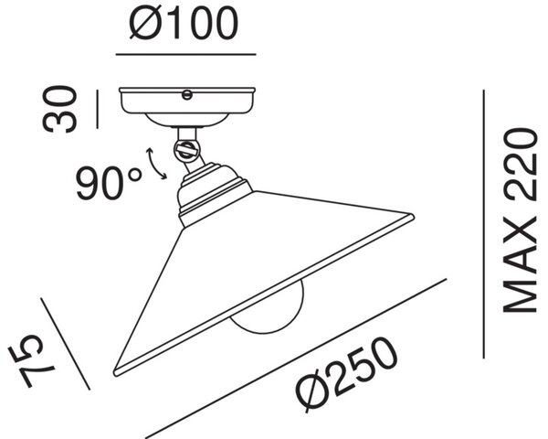Il Fanale Minimalistické stropní svítidlo TABIÀ ø 250 mm