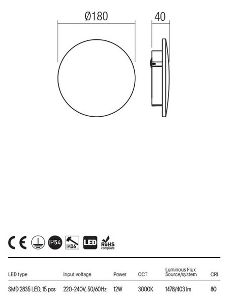 Redo Venkovní LED nástěnné svítidlo Tanit, 18cm, IP54 Barva: Bílá