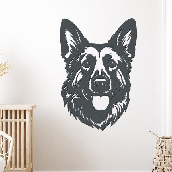 Dřevěná dekorace NĚMECKÉHO OVČÁKA | Rozměry (cm): 27x40 | Zvolte barvu dekoru: Wenge
