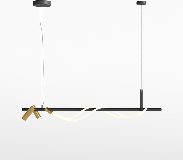 Luxusní zlaté, závěsné svítidlo Maytoni TAU, 140 cm, 42W