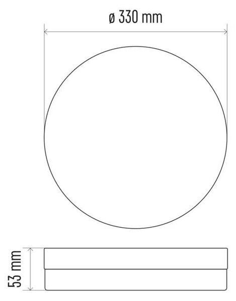Emos lighting LED přisazené svítidlo TORI, ø 330 mm/d. 330 mm, 24W, IP54 Teplota světla: 4000K - denní bílá, Tvar: Kulaté