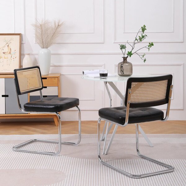 Jídelní židle - Židle - Sedací nábytek - Sedací soupravy - Umělá kůže (PU) - Ergonomický design - Kovové nohy - Sada 2 kusů