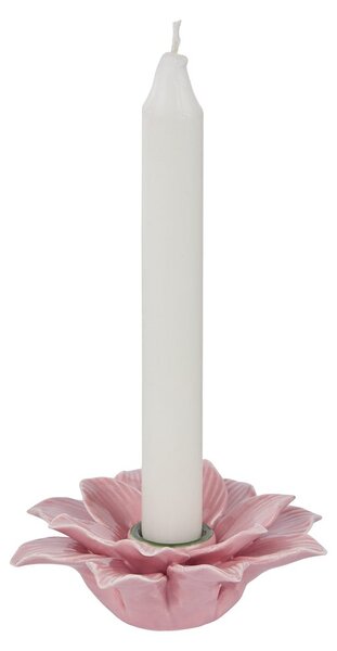 BLOSSOM Svícen na dlouhou svíčku květina - růžová
