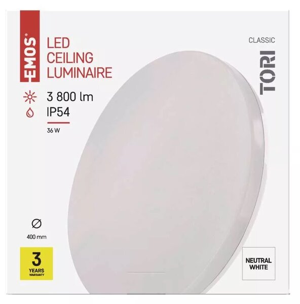 Emos lighting LED přisazené svítidlo TORI, ø 400mm, 36W, 4000K, IP54