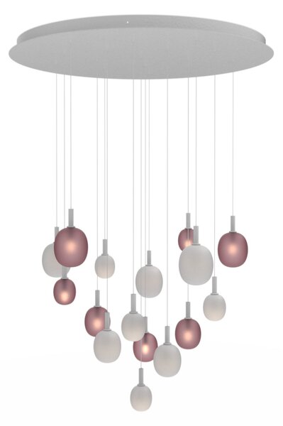 Brokis LED Závěsné svítidlo Ivy Single L, PC1217 ø 11,9 cm Povrch Montury: kov - bílý matovaný komaxit se strukturou, Barva skla: Triplex opál, Povrch baldachýnu: kov - bílý matovaný komaxit se strukturou