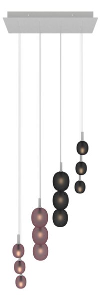 Brokis LED Závěsné svítidlo Ivy Single L, PC1217 ø 11,9 cm Povrch Montury: kov - bílý matovaný komaxit se strukturou, Barva skla: Triplex opál, Povrch baldachýnu: kov - bílý matovaný komaxit se strukturou