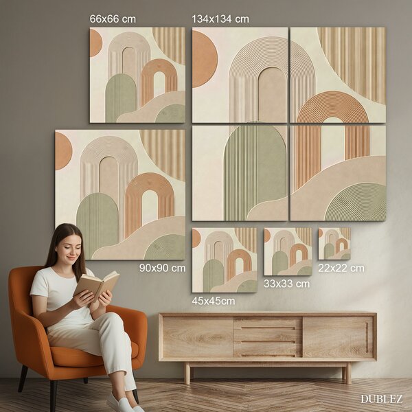 DUBLEZ | Dřevěný obraz v boho stylu - Casa | UV tisk, Premium