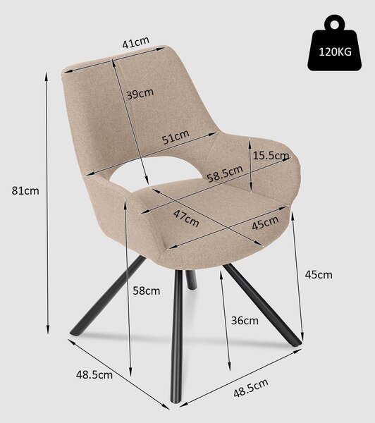 Jídelní židle - Židle - Židle s opěradlem ve tvaru sedáku - Židle s područkami - Skandinávský design - Pohodlné čalounění