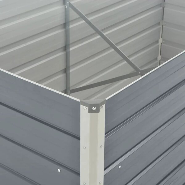 Vyvýšený zahradní truhlík 160x80x77 cm galvanizovaná ocel šedý
