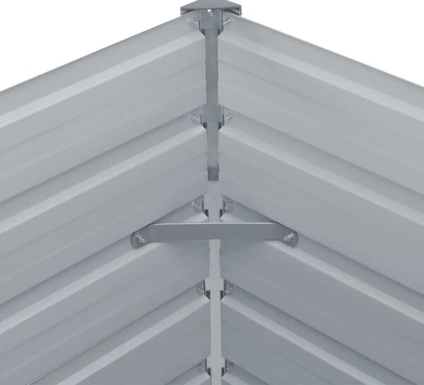 Vyvýšený zahradní truhlík 160x80x77 cm galvanizovaná ocel šedý