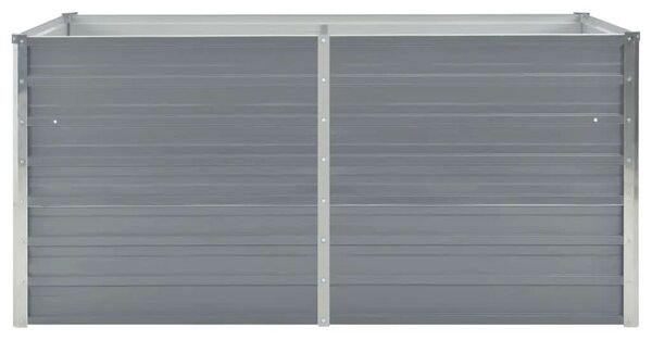 Vyvýšený zahradní truhlík 160x80x77 cm galvanizovaná ocel šedý