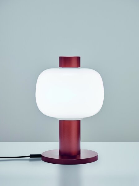 Designová lampa Brokis Bonbori Small PC1164, 1xE27 Stmívání, řízení: TRIAC, Povrch Montury: šedá metalická, Barva skla: Olivová zelená - transparentní sklo