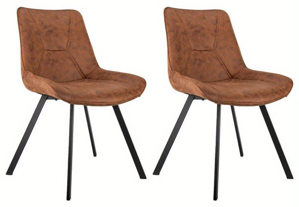 Jídelní židle - Židle - Křeslo - Stolek - Sedací nábytek - Ergonomická opěrka zad - Hnědá potahová látka