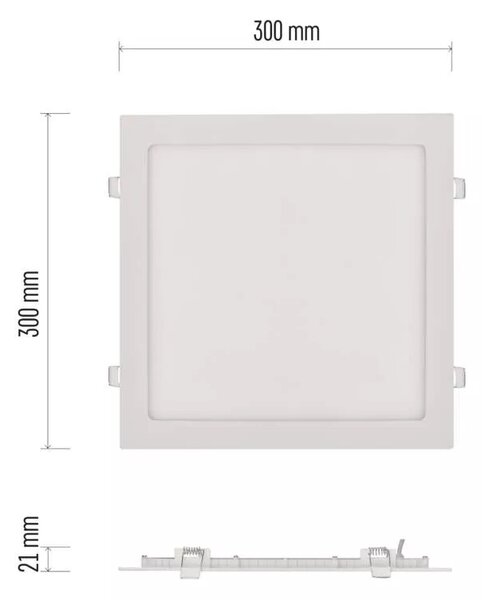 Emos lighting LED zápustný panel NEXXO, 30cm, 25W, čtvercový, bílý Barva: Bílá, Teplota světla: 3000K - teplá bílá