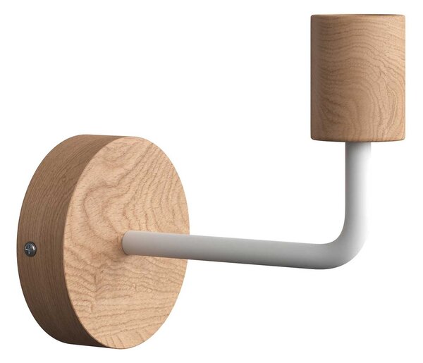 Creative cables Fermaluce scandi, dřevěné nástěnné svítidlo s ohnutou prodlužovací trubičkou bez žárovka neutrální Barva: Bílá