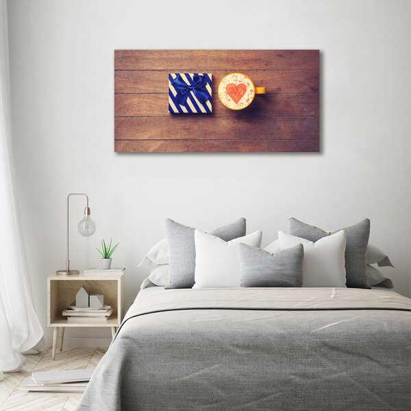 Foto obraz na plátně Káva a dárek oc-77798324