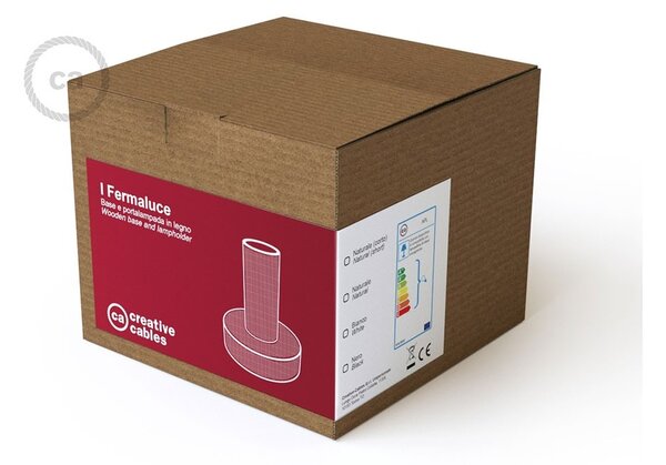 Creative cables Fermaluce natural, přírodní dřevěné bodové svítidlo na stěnu nebo strop Velikost: 15,7 cm