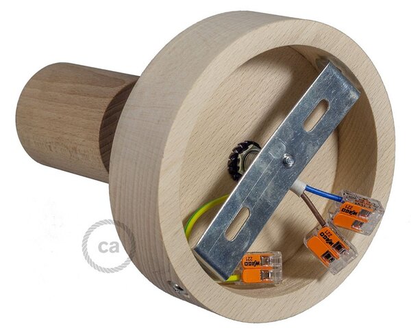 Creative cables Fermaluce natural, přírodní dřevěné bodové svítidlo na stěnu nebo strop Velikost: 15,7 cm