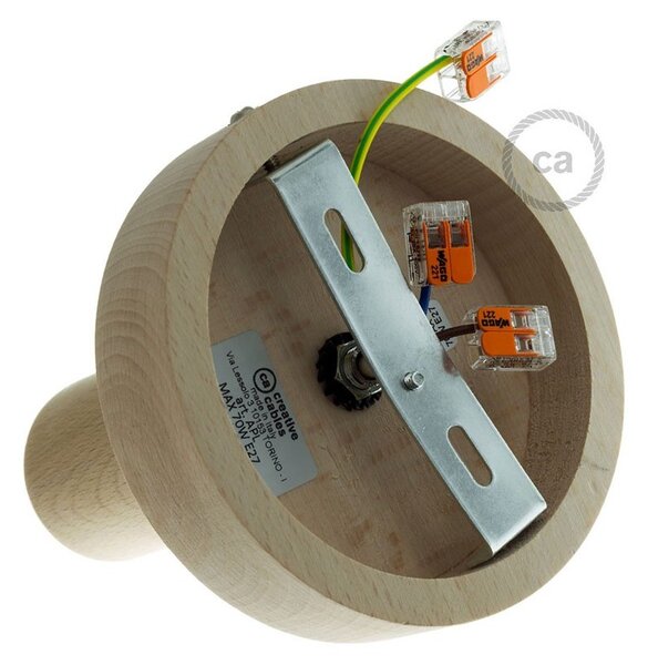 Creative cables Fermaluce natural, přírodní dřevěné bodové svítidlo na stěnu nebo strop Velikost: 15,7 cm