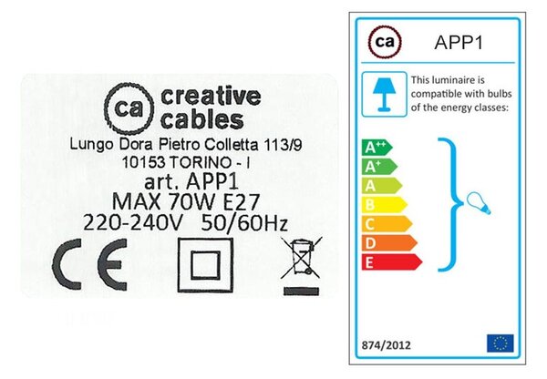 Creative cables Fermaluce monochrome, porcelánové bodové svítidlo na stěnu nebo strop Barva: Černá