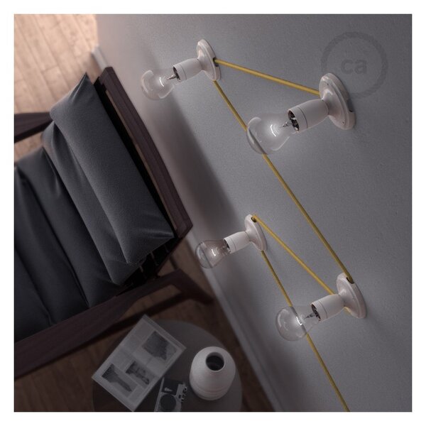 Creative cables Fermaluce monochrome, porcelánové bodové svítidlo na stěnu nebo strop Barva: Černá