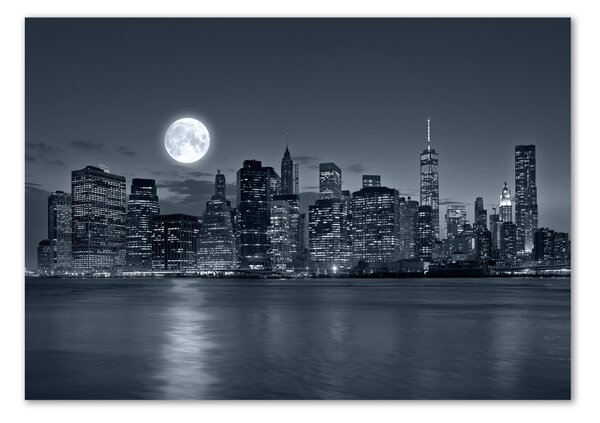 Foto obraz sklo tvrzené New York noc osh-78010897
