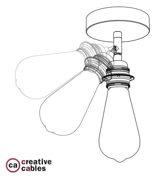 Creative cables Fermaluce metallo 90° urban, anastavitelné kovové nástěnné bodové svítidlo se stínidlem kapka Barva: Černá Perleť