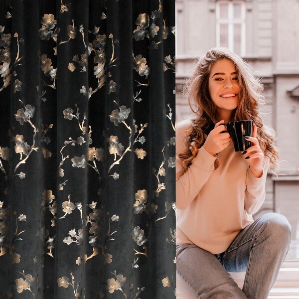 ZATEMŇOVACÍ ZÁVĚS NA PÁSCE SELENA 140X270 CM VZOROVANÁ