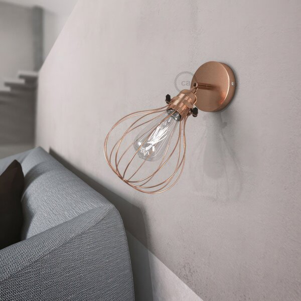 Creative cables Fermaluce metallo 90° urban, anastavitelné kovové nástěnné bodové svítidlo se stínidlem kapka Barva: Černá Perleť