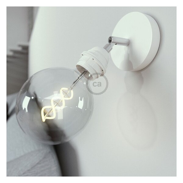 Creative cables Fermaluce metallo 90° monochrome, nastavitelné kovové nástěnné nebo stropní svítidlo s objímkou E27 se závitem Barva: Černá