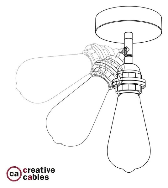 Creative cables Fermaluce metallo 90° urban, nastavitelné kovové nástěnné nebo stropní svítidlo s objímkou E27 se závitem Barva: Chrom