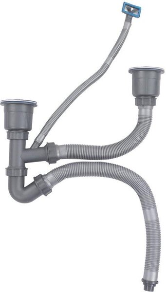 Cosensi - Odpadní trubka pro dvojí umyvadlo - Univerzní odpadní set - Rychlá instalace - Rozšiřitelný design - Jednoduchá instalace - Gumové spojovací prvky