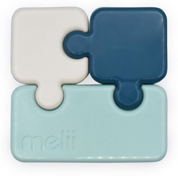 Melii Trojdílná krabička na svačinu Puzzle box 850 ml Luxe mátová/modrá
