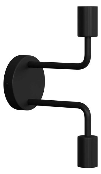 Creative cables Fermaluce monochrome, kovové nástěnné svítidlo se dvěmi ohnutými prodlužovacími trubičkami Barva: Černá