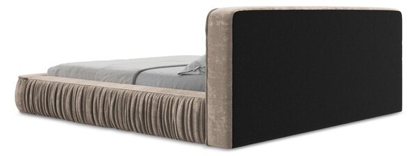 Béžová čalouněná dvoulůžková postel s úložným prostorem s roštem 180x200 cm Keoni – Makamii