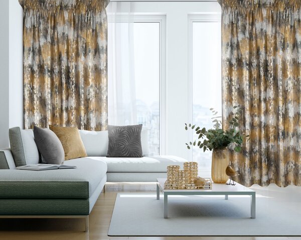 ZATEMŇOVACÍ ZÁVĚS NA PÁSCE ESTER 140X270 CM VZOROVANÁ