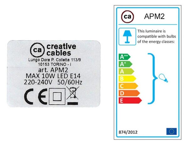 Creative cables Fermaluce monochrome nastavitelné kovové nástěnné bodové svítidlo se stínidlem Tub-E14 Barva: Bílá