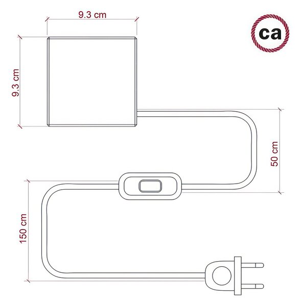 Creative cables Posaluce cubetto, naše dřevěná stolní lampa s textilním kabelem, in-line vypínačem a dvoupólovou zástrčkou Barva: Neutrální