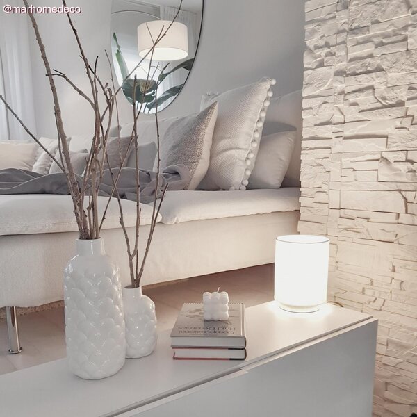 Creative cables Posaluce, kovové svítidlo s válcovým stínidlem white lawn, textilním kabelem, in-line vypínačem a 2-pólovou zástrčkou Barva: Mosaz-bílá bavlna