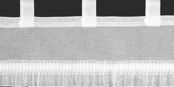 KRÁTKÁ ZÁCLONA NA POUTKÁCH MARY 30X150 CM BÍLÁ