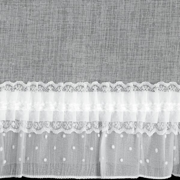 KRÁTKÁ ZÁCLONA NA POUTKÁCH MARY 60X150 CM BÍLÁ