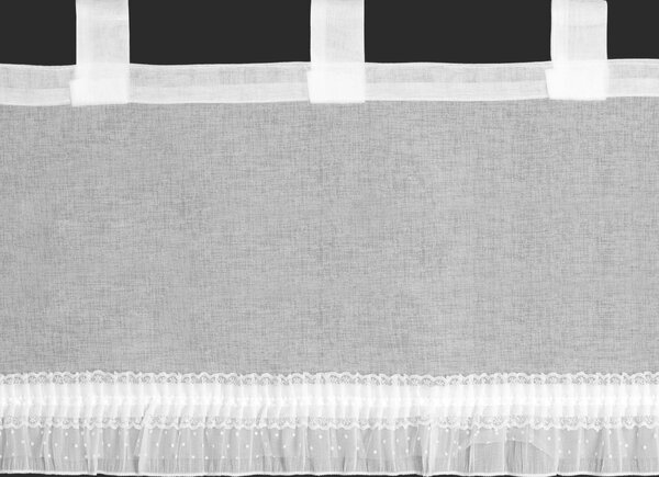 KRÁTKÁ ZÁCLONA NA POUTKÁCH MARY 60X150 CM BÍLÁ