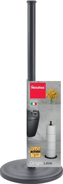 Matně černý ocelový stojan na toaletní papír Lava – Metaltex