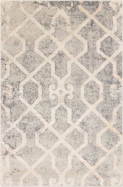 Agnella moderní vlněný koberec Isfahan M Nimfa Antracit geometrický šedý Rozměr: 133x180 cm