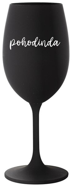 POHODINDA - černá sklenice na víno 350 ml