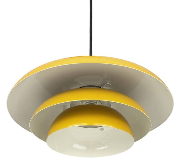 Dyberg Larsen Závěsné světlo Ava, kari žlutá, kov, Ø 31 cm, stmívatelný, Žlutá / oranžová, Obývací pokoj / jídelna, kov, Design