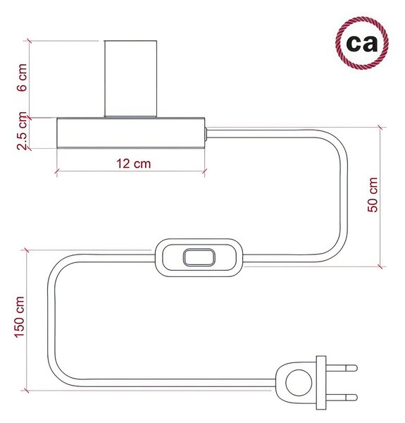 Creative cables Kovová stolní lampa Posaluce Barva: Matná černá
