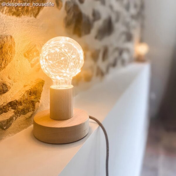 Creative cables Malá dřevěná stolní lampa Posaluce S Barva: Neutrální