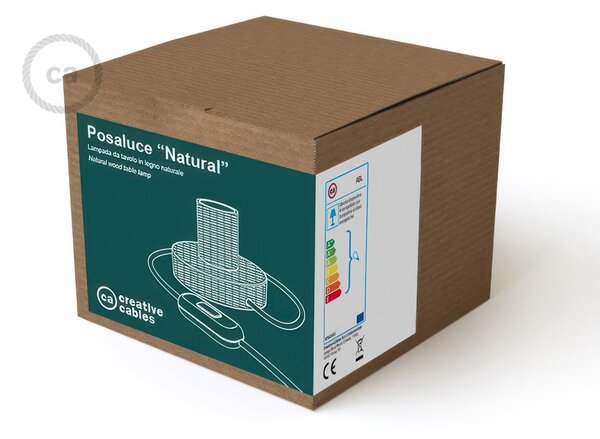 Creative cables Malá dřevěná stolní lampa Posaluce S Barva: Neutrální