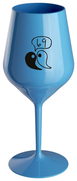 69 - modrá nerozbitná sklenička na víno 470 ml